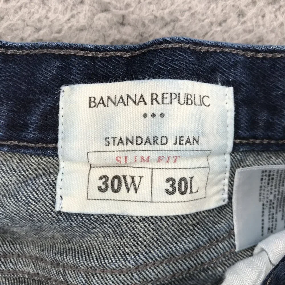 BANANA REPUBLIC Factory Jeans Mens 30x30 Slim Fit Standard Dark Washwell‎ Denim